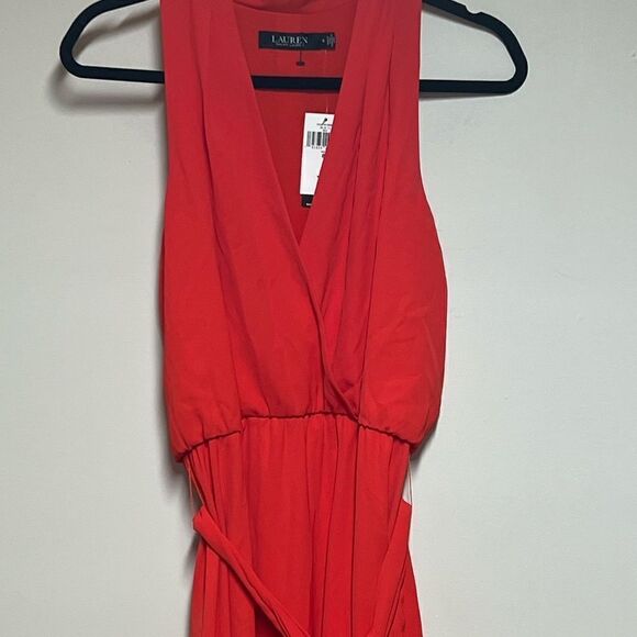 Ralph Lauren Black Label Vibrant Red Wrap Midi Dress - Picture 7 of 9